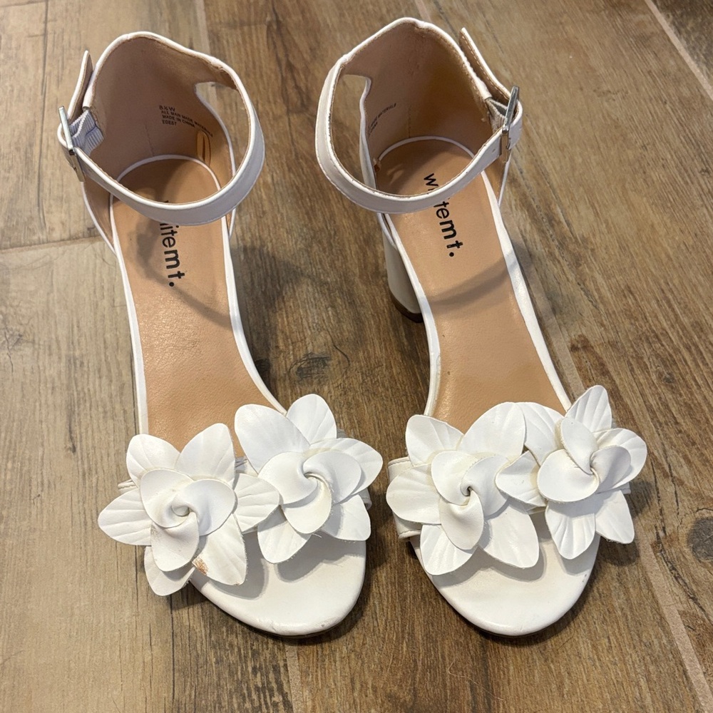 White Floral Women Shoes
